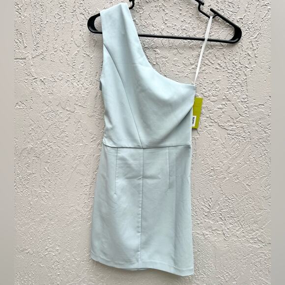 Michael Costello x Revolve Ava one shoulder dress in ice blue size Small - Picture 7 of 10